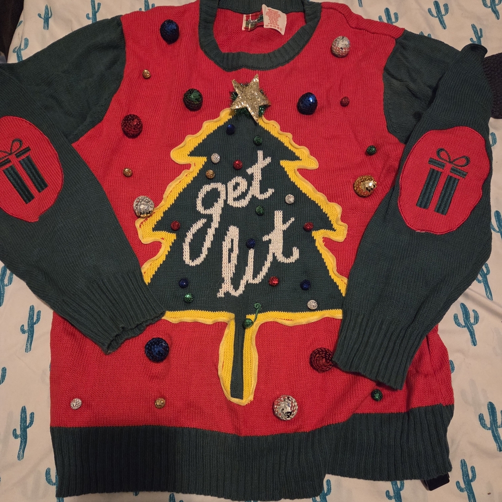 Spencer's Red and Green Christmas Tree Sweater